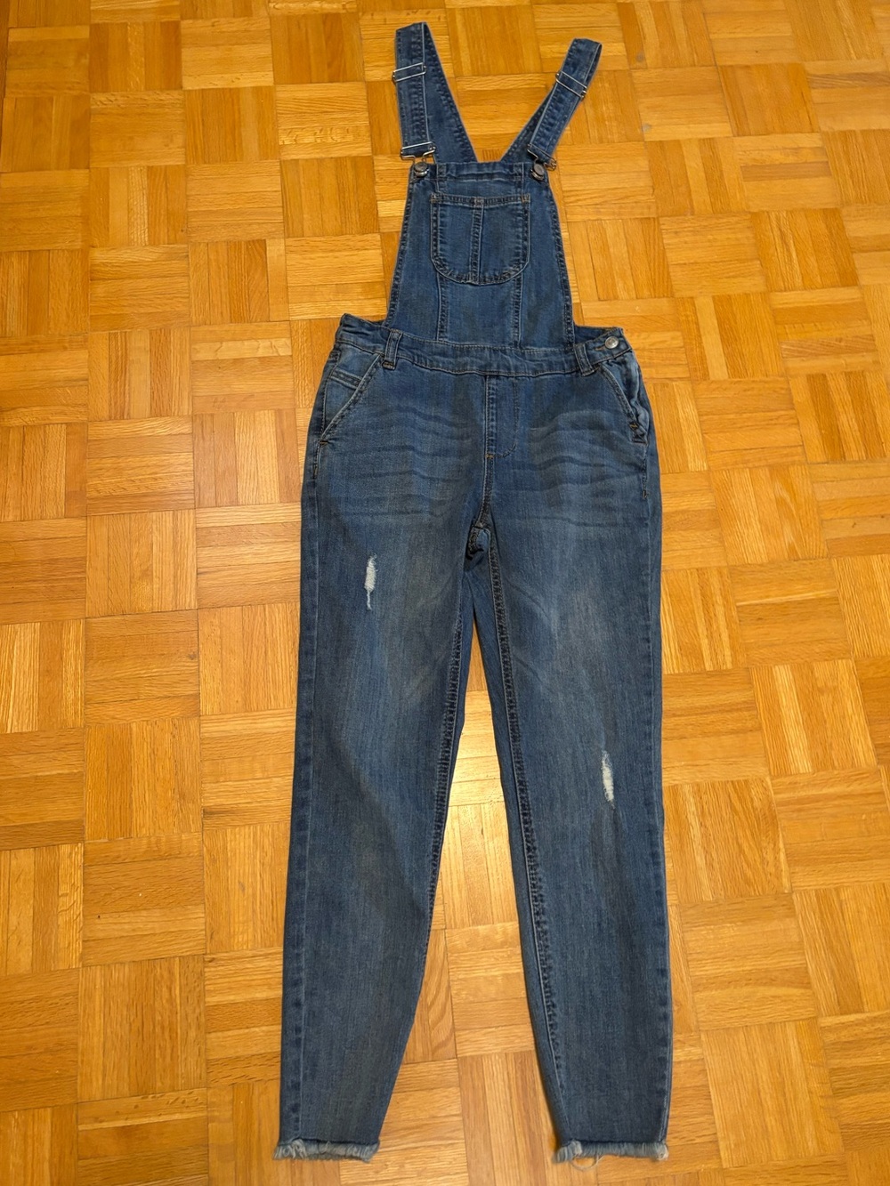 Ci Sono Light Blue Denim Overalls with Contrast Stitching